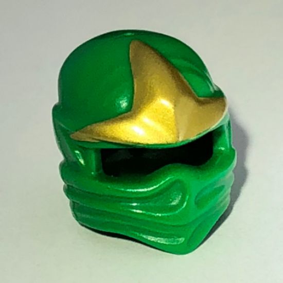 Minifigure, Headgear Ninjago Wrap with Gold 3 Point Emblem Pattern