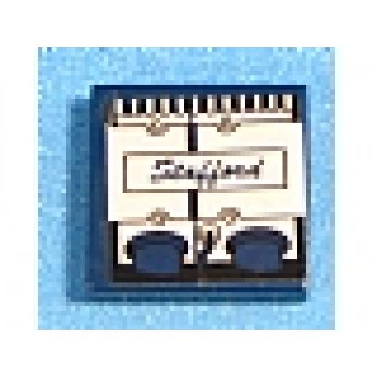 Tile 2 x 2 with Engine Block and 'Stafford' Pattern Model Right Side (Sticker) - Set 8636