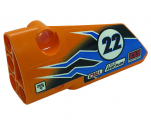 Technic, Panel Fairing # 3 Small Smooth Long, Side A with Number '22', Dark Azure Lightning, Logos 'OIL', 'AXLE BEAM', 'MOTO' and 'NORTHERN' Pattern (Sticker) - Set 42104