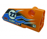 Technic, Panel Fairing # 4 Small Smooth Long, Side B with Number '22', Dark Azure Lightning, Logos 'OIL', 'AXLE BEAM', 'MOTO' and 'NORTHERN' Pattern (Sticker) - Set 42104
