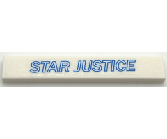 Tile 1 x 6 with 'STAR JUSTICE' Pattern (Sticker) - Set 10191