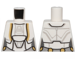 Torso SW Jedi Robe, Female with Gold Markings Pattern