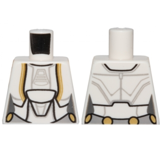 Torso SW Jedi Robe, Female with Gold Markings Pattern