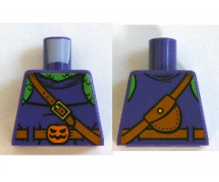 Torso Bright Green Chest, Shoulder Strap, Belt with Pumpkin Buckle, Pouch on Back Pattern (Green Goblin)