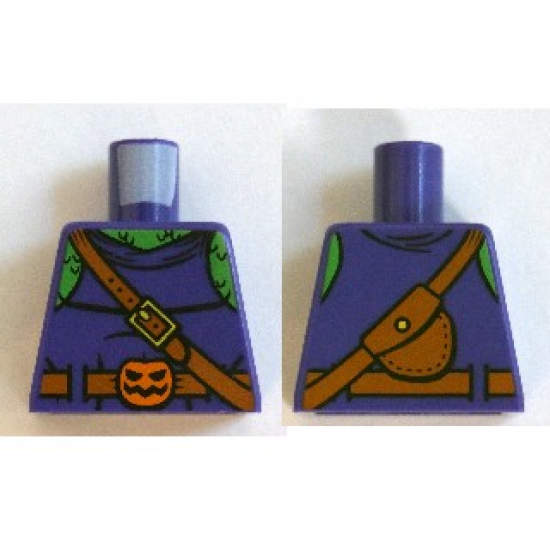 Torso Bright Green Chest, Shoulder Strap, Belt with Pumpkin Buckle, Pouch on Back Pattern (Green Goblin)