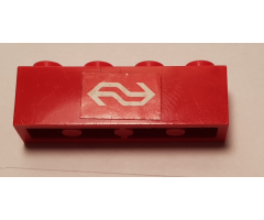 Brick 1 x 4 with Dutch NS Logo Pattern (Sticker) - Set 164