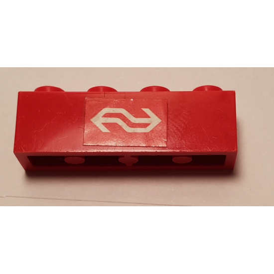 Brick 1 x 4 with Dutch NS Logo Pattern (Sticker) - Set 164