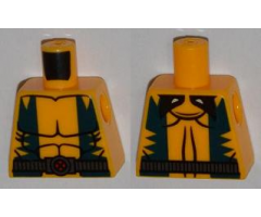 Torso Muscles Outline with Dark Blue Vest and Belt with Buckle Pattern
