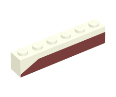 Brick 1 x 6 with Dark Red Bottom Stripe Slope at Left End Pattern - Set 611-2
