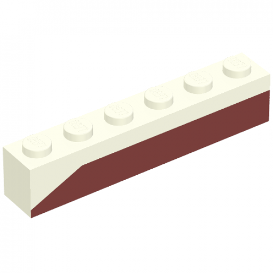 Brick 1 x 6 with Dark Red Bottom Stripe Slope at Left End Pattern - Set 611-2