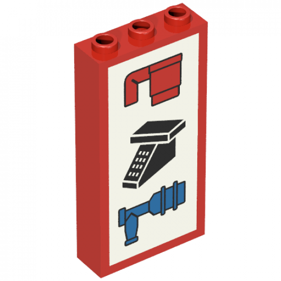 Brick 1 x 3 x 5 with Cup, Phone, and Water Tap Pattern