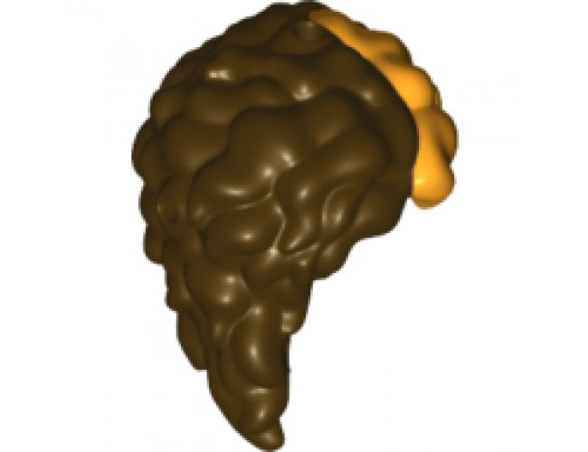 Mini Doll, Hair Friends Long with Curls, Falling over Shoulder, with Bright Light Orange Ribbon Pattern