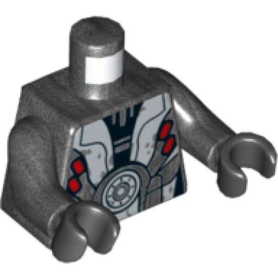 Torso SW Armor M-OC Hunter Droid with Silver and Red Pattern / Pearl Dark Gray Arms / Black Hands