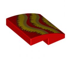 Slope, Curved 2 x 2 with Gold, Bright Light Orange, and Dark Red Fringe Pattern
