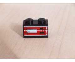 Brick 1 x 2 with Taillight Right Pattern (Sticker) - Set 8280