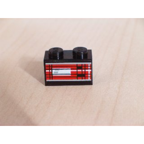Brick 1 x 2 with Taillight Right Pattern (Sticker) - Set 8280