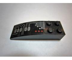 Slope, Curved 6 x 2 with Silver Circuitry Pattern Model Left Side (Sticker) - Set 7704