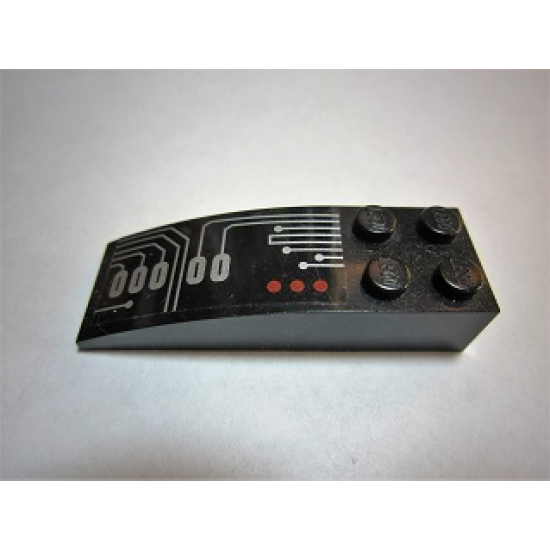 Slope, Curved 6 x 2 with Silver Circuitry Pattern Model Left Side (Sticker) - Set 7704