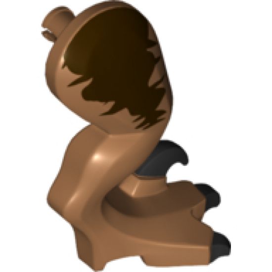 Animal, Body Part Dinosaur Leg Large (Rear) Raptor Right with Pin, Black Claws and Dark Brown Markings Pattern