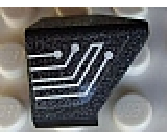 Slope 45 2 x 1 Double / Inverted with Silver Circuitry 5 Lines Pattern Model Right Side (Sticker) - Set 7702/7703