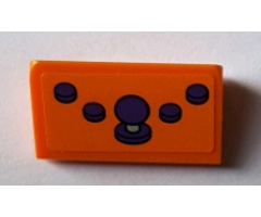 Slope 30 1 x 2 x 2/3 with 4 Dark Purple Buttons and Joystick Pattern (Sticker) - Set 71016
