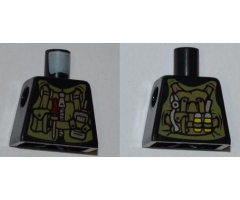 Torso Dino Utility Vest with Pocket and Dark Tan Straps, Screwdriver with Red Handle and Silver Radio Pattern