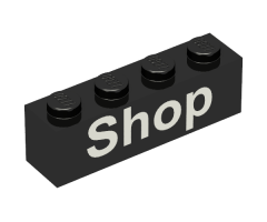 Brick 1 x 4 with White 'Shop' Pattern