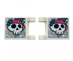 Flag 2 x 2 Square with Skull on Holographic Background Pattern on Both Sides (Stickers) - Set 41375