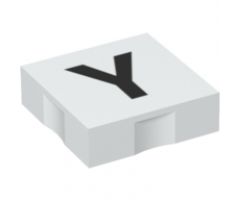 Duplo, Tile 2 x 2 with Black Capital Letter Y Pattern