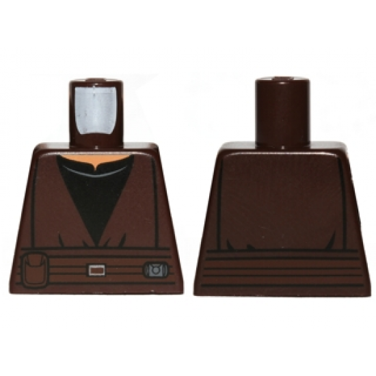 Torso SW Jedi Robe, Belt and Black Open-Neck Shirt Pattern (SW Even Piell)