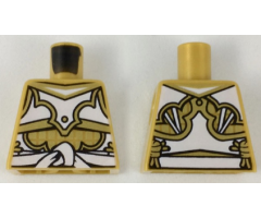 Torso Ninjago Armor White and Gold with White Sash Pattern