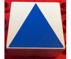 Duplo, Tile 2 x 2 x 1 with Shape Blue Isosceles Triangle Pattern