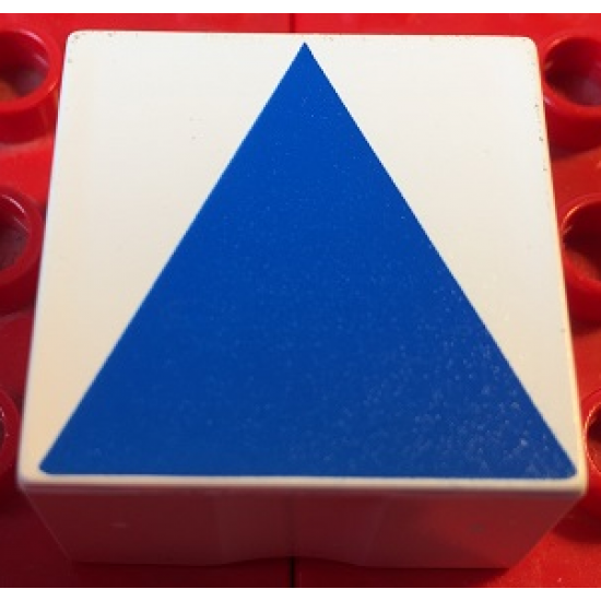Duplo, Tile 2 x 2 x 1 with Shape Blue Isosceles Triangle Pattern