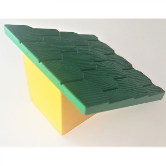 Duplo, Building Roof Sloped 30 4 x 4 Shingled with Yellow Base