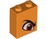Brick 1 x 2 x 2 with Inside Stud Holder with Angry Red Right Eye and Eyebrow Pattern (Queen Watevra Wa'Nabi)