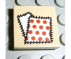 Tile 2 x 2 with White/Red Dots Patch Pattern (Sticker) - Sets 2879 / 5909 / 5948