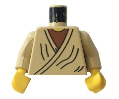 Torso SW Layered Shirt Old Obi-Wan Yellow Neck Pattern / Tan Arms / Yellow Hands
