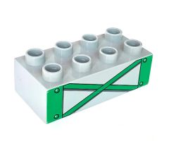 Duplo, Brick 2 x 4 with Green Girders Pattern