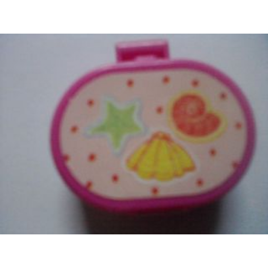Scala Utensil Oval Case with Seashell, Snail Shell, Starfish and Red Dots Pattern (Sticker) - Set 3114