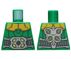 Torso Armor with Gold Shoulders, Large Silver Belt with Lime Highlights and Arm Attachments on Back Pattern
