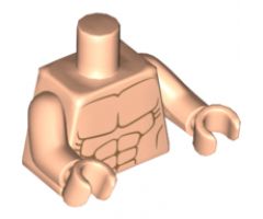 Torso Bare Chest with Muscles Outline Pattern / Light Nougat Arms / Light Nougat Hands