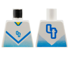 Torso Soccer Blue Chevron and No. 4 Front and Back Pattern