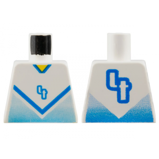Torso Soccer Blue Chevron and No. 4 Front and Back Pattern