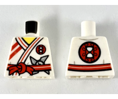 Torso Ninjago Robe with Red Sash and Trim and Silver Shuriken Pattern