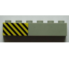 Brick 1 x 6 with Black and Yellow Danger Stripes Pattern Left (Sticker) - Set 7823
