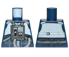 Torso SW Rebel U-Wing/Y-Wing Pilot with Sand Blue Vest and Dark Bluish Gray Front Panel with Hose Pattern