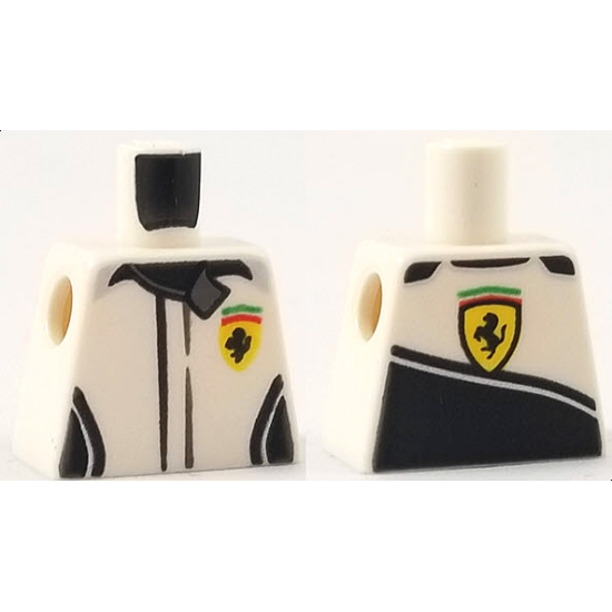 Torso Speed Champions with Black Pockets and Ferrari Logo on Front and Back Pattern