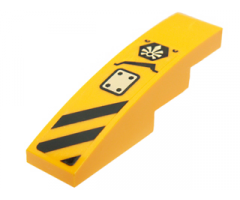 Slope, Curved 4 x 1 with Black Danger Stripes, Panel and Chima Logo Pattern Model Left Side (Sticker) - Set 70014