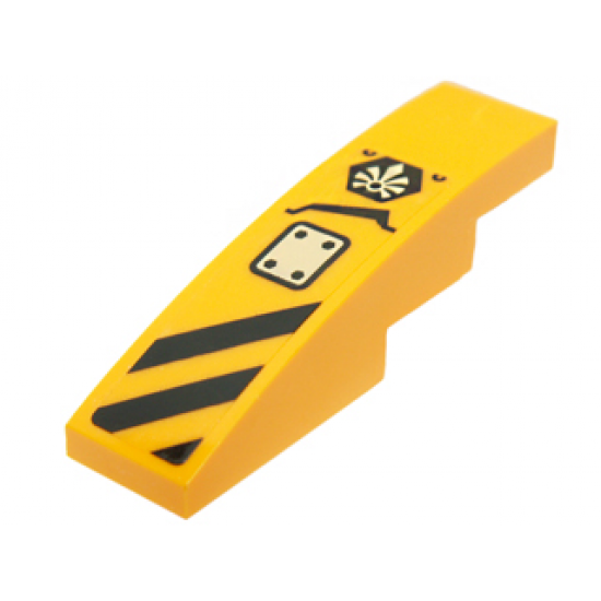Slope, Curved 4 x 1 with Black Danger Stripes, Panel and Chima Logo Pattern Model Left Side (Sticker) - Set 70014