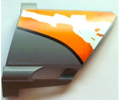 Technic, Panel Fairing #22 Large Short, Small Hole, Side A with Orange and White Splatter Pattern 1 (Sticker) - Set 8297